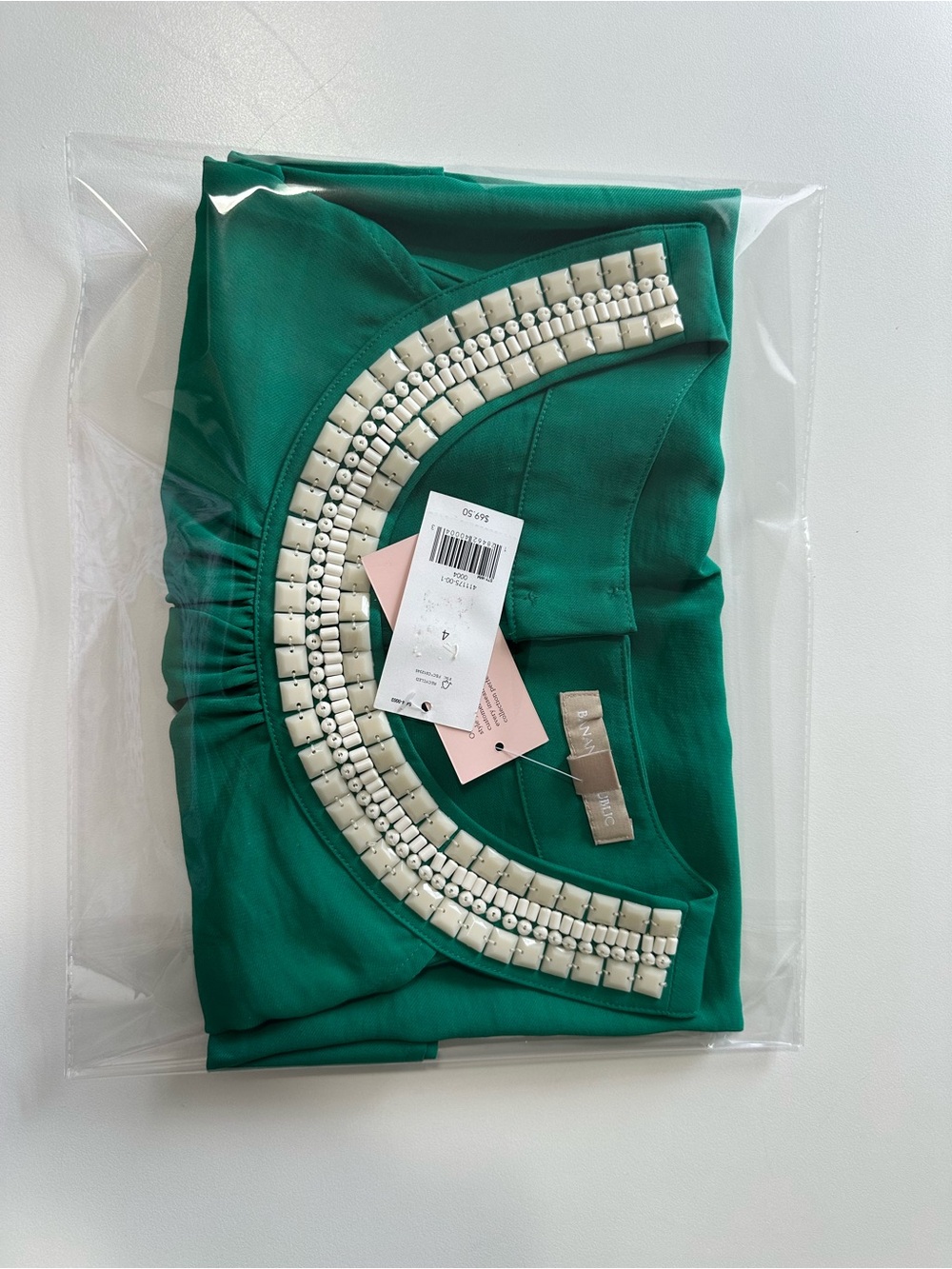 Banana Republic Emerald Green Beaded Sleeveless Top – Size M - Picture 11 of 11